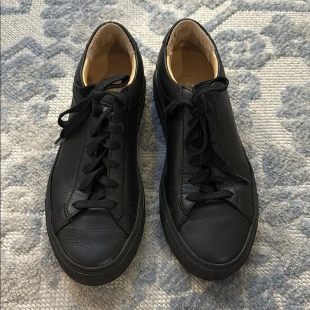 Koio Capri All Black Low top Leather Sneakers Womens Size 38 EU US 8 UK 6